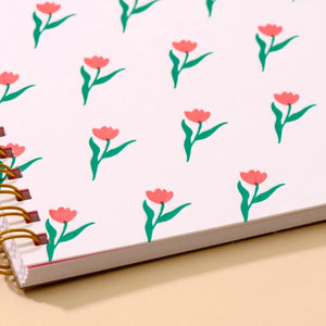 Letterpress Spiral Notebook - Tulips