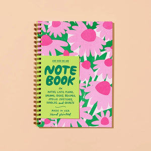 Letterpress Spiral Notebook - Coneflower