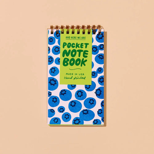 Pocket Size Spiral Notebook - Blueberries