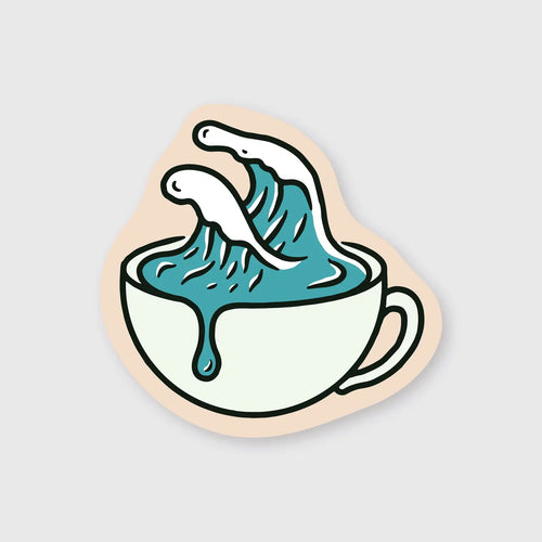 Coffee Waves Sticker