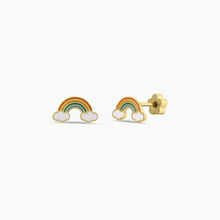 Load image into Gallery viewer, Rainbow Flat Back Enamel Earrings