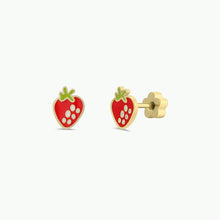 Load image into Gallery viewer, Strawberry Flat Back Enamel Earrings
