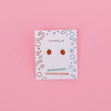 Load image into Gallery viewer, Strawberry Flat Back Enamel Earrings