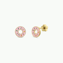 Load image into Gallery viewer, Donut Flat Back Enamel Earrings