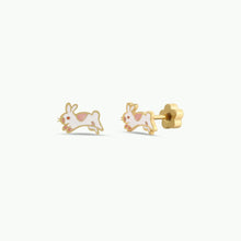 Load image into Gallery viewer, Bunny Flat Back Enamel Earrings