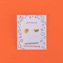 Load image into Gallery viewer, Lemon Flat Back Enamel Earrings