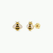 Load image into Gallery viewer, Bee Flat Back Enamel Earrings