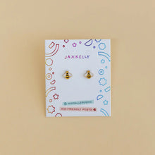 Load image into Gallery viewer, Bee Flat Back Enamel Earrings