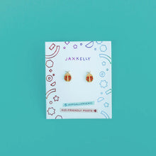 Load image into Gallery viewer, Lady Bug Enamel Flat Back Earrings