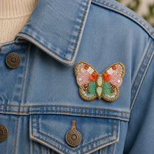 Load image into Gallery viewer, Petal and Pearl Butterfly Brooch