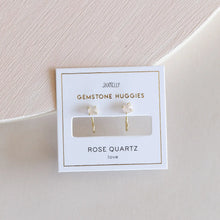 Load image into Gallery viewer, Rose Quartz Huggies