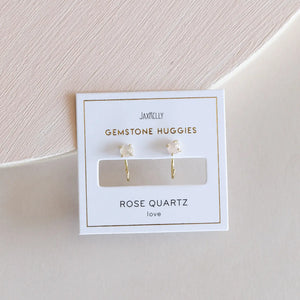 Rose Quartz Huggies