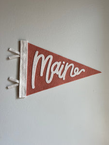 Maine Pennant Flag - Grapefruit