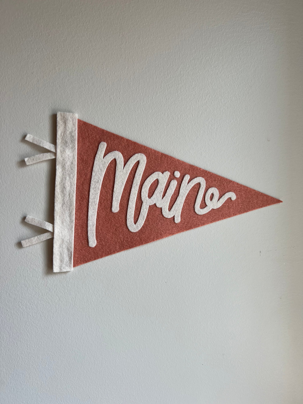 Maine Pennant Flag - Grapefruit