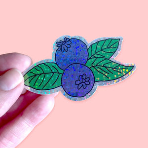Glitter Blueberries Sticker