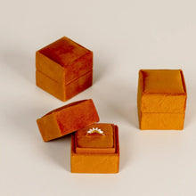 Load image into Gallery viewer, Velvet Square Jewelry Box - Burnt Orange