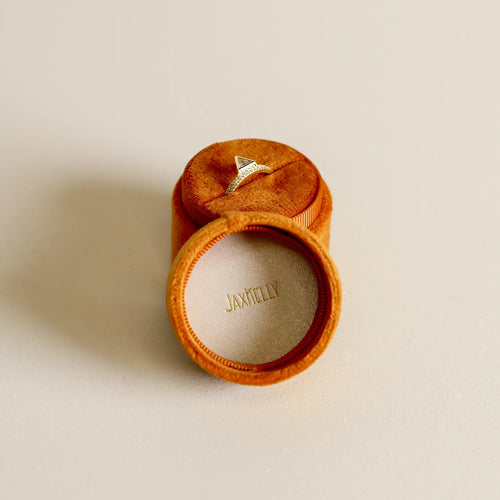 Velvet Circle Jewelry Box - Burnt Orange