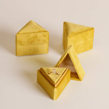 Load image into Gallery viewer, Velvet Triangle Jewelry Box - Chartreuse