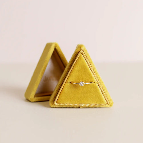 Velvet Triangle Jewelry Box - Chartreuse