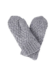 Palermo Wool Knit Mittens - Grey