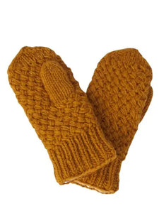 Palermo Wool Knit Mittens - Ocre