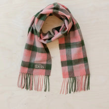 Load image into Gallery viewer, Lambswool Kids Scarf - Pink Multi Gingham