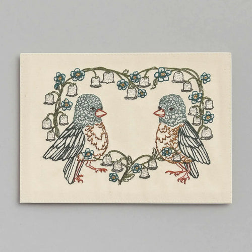 Lily Love Birds Embroidered Card