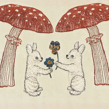 Load image into Gallery viewer, Mushroom Bunny Friends Embroidered Card