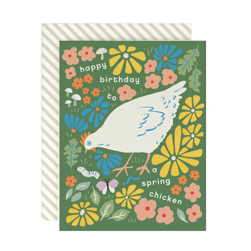 Spring Chicken Birthday Card