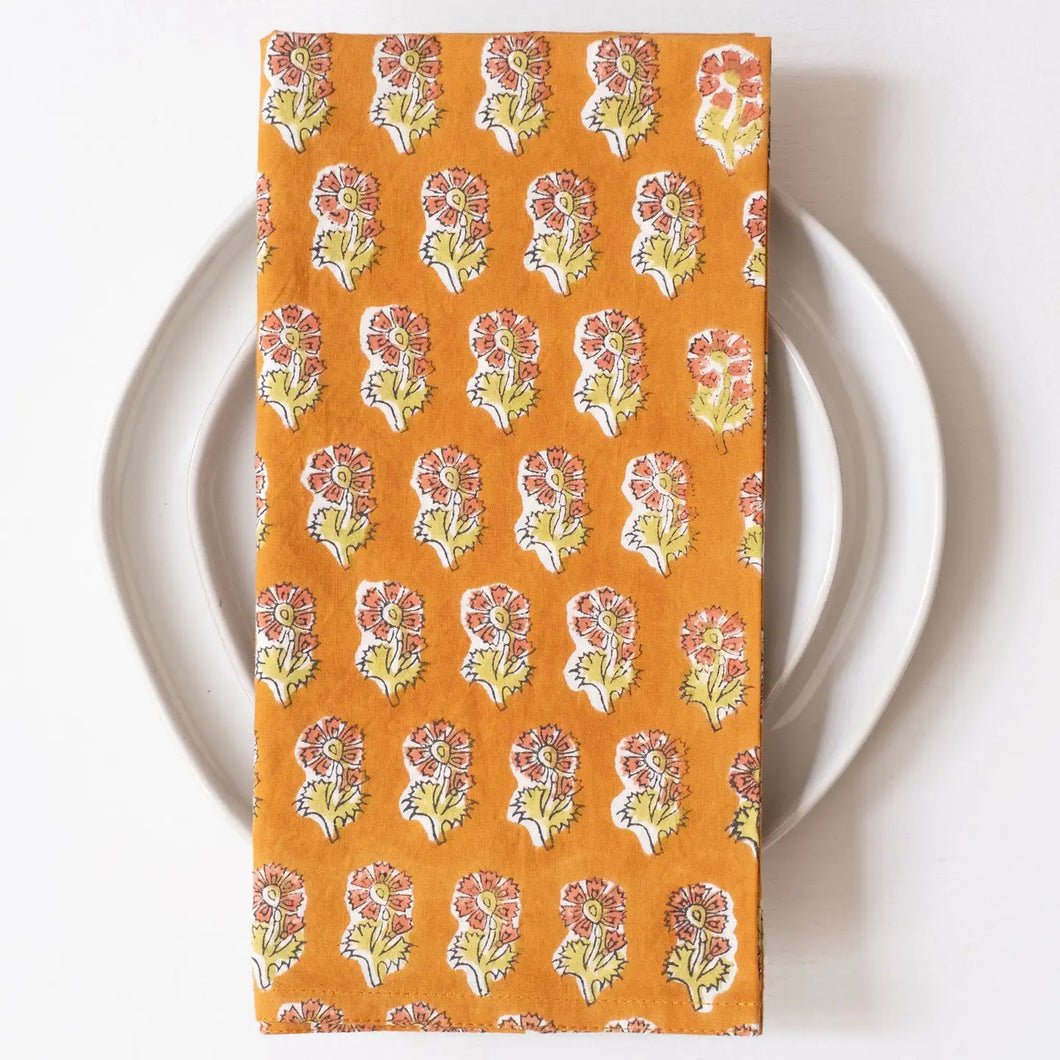 Block Printed Napkins - Malin Gold
