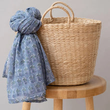 Load image into Gallery viewer, Malin Periwinkle Block Printed Scarf