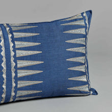 Load image into Gallery viewer, Quill Indigo Lumbar Pillow