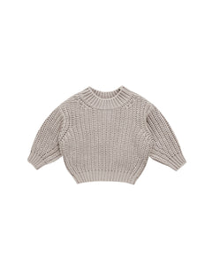 Kids Chunky Knit Sweater - Fog