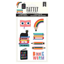 Load image into Gallery viewer, Bookworm Tattoo Sheet