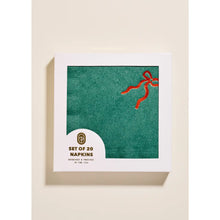 Load image into Gallery viewer, Cocktail Napkins - Green &amp; Red Bow