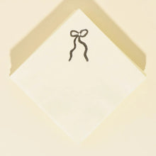 Load image into Gallery viewer, Cocktail Napkins - Cream &amp; Silver Bow