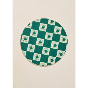 Coasters - Green Checkered Star
