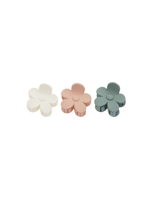 Flower Clip Set - Aqua + Ivory + Blush