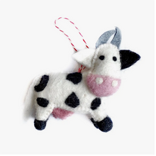 Load image into Gallery viewer, Cow Felt Wool Ornament