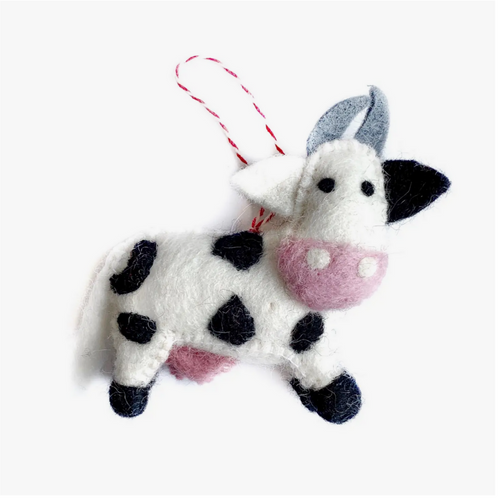 Cow Felt Wool Ornament