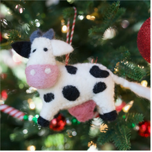 Load image into Gallery viewer, Cow Felt Wool Ornament