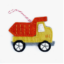 Load image into Gallery viewer, Dump Truck Felt Wool Ornament