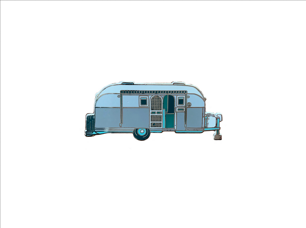 Silver Camper Enamel Pin