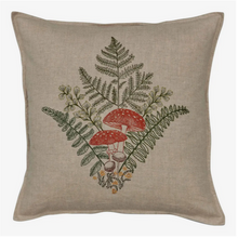 Load image into Gallery viewer, Mushrooms and Ferns Bouquet Pillow