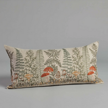 Load image into Gallery viewer, Mushrooms and Ferns Lumbar Pillow