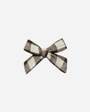 Load image into Gallery viewer, Girl Bow - Charcoal Check