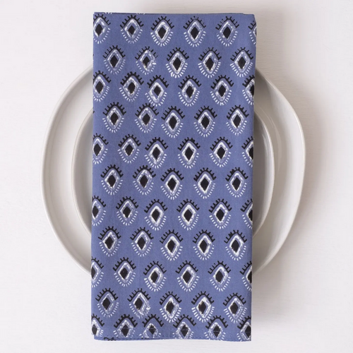 Block Printed Napkins - Basti Blue