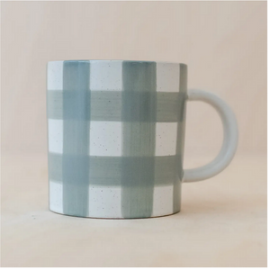 Sage Check Mug