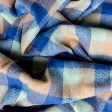 Load image into Gallery viewer, Lambswool Kids Scarf - Blue Multi Gingham