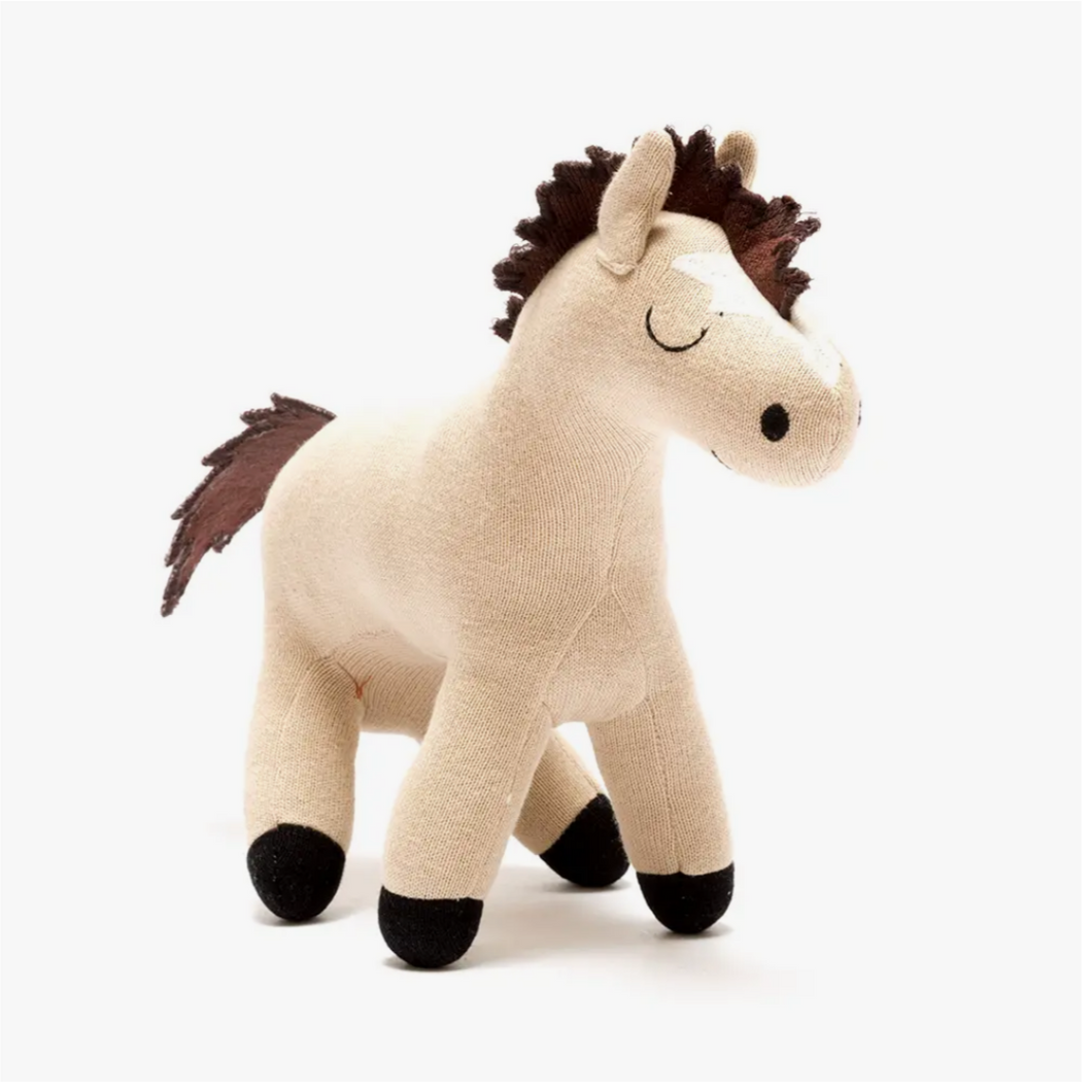 knitted Organic Cotton Horse Plush toy